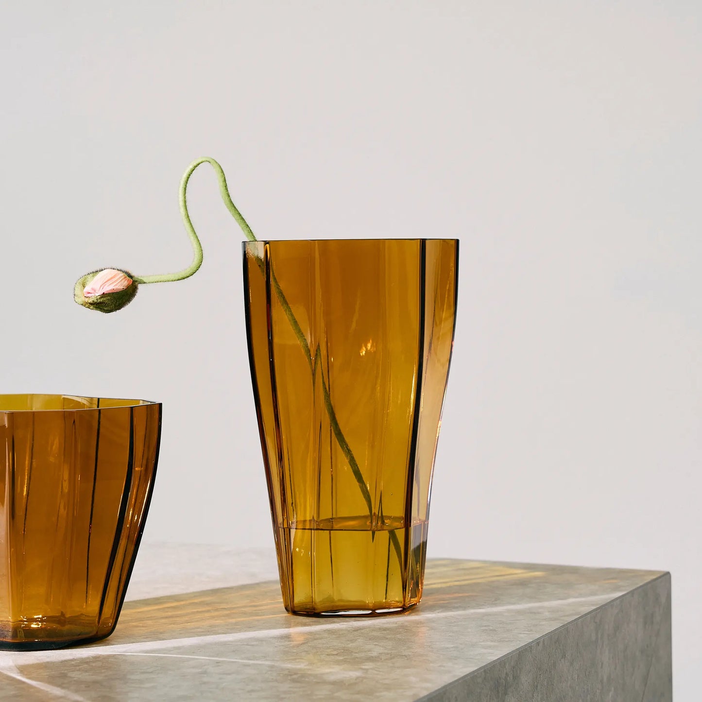 Orrefors, Reed Vas 30 cm, Bärnsten