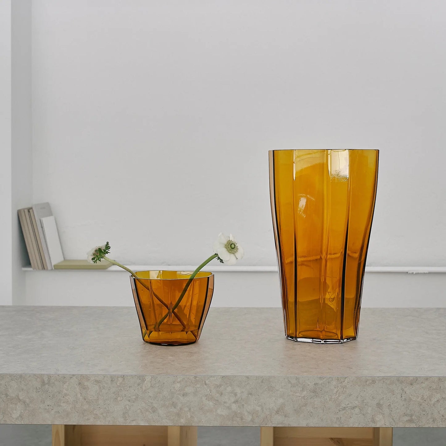 Orrefors, Reed Vas 17,5 cm, Bärnsten