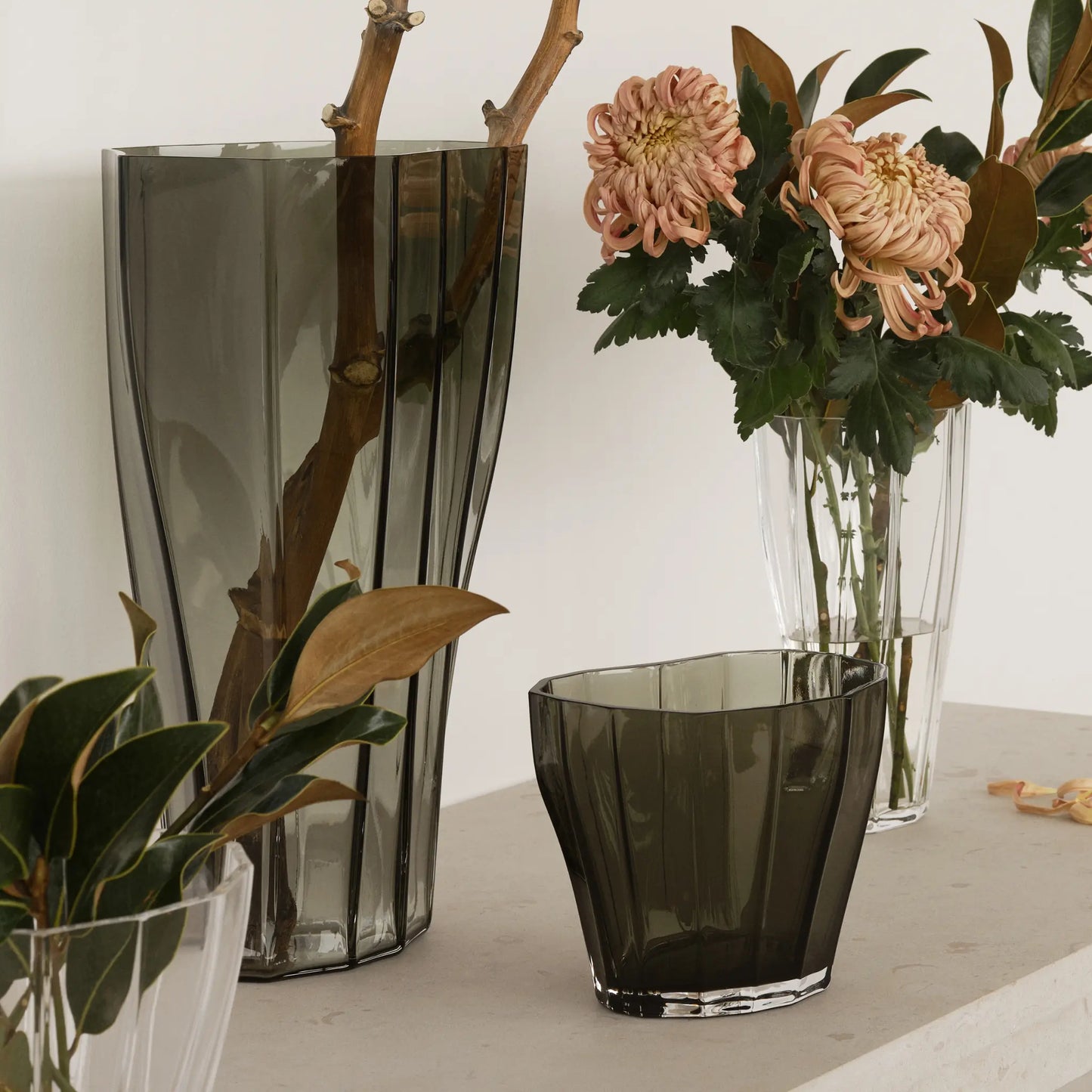 Orrefors, Reed Vas 50 cm, Mossgrön