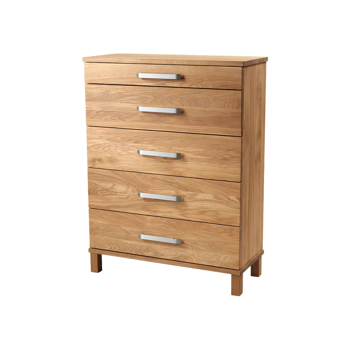 Oscarssons Möbel Nadja Byrå 93x70 cm, Oljad Ek/Slipat stål/Ben trä
