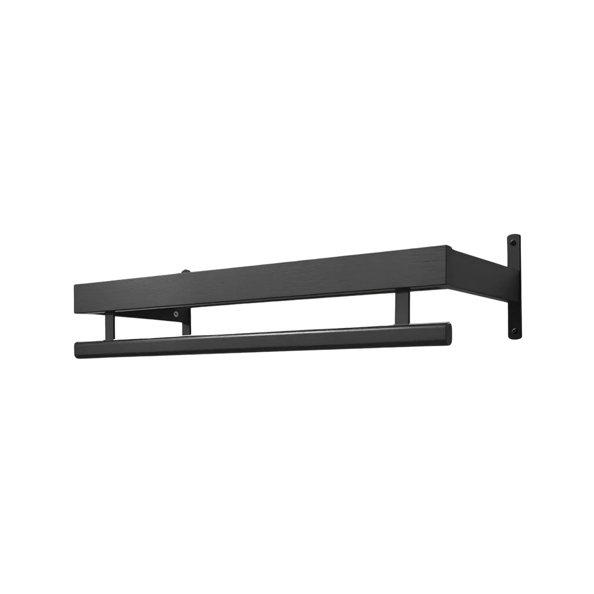 Oscarssons Möbel Nadja Hatthylla II 80 cm 1 plan, Svartbetsad Ek/Mattsvart stål