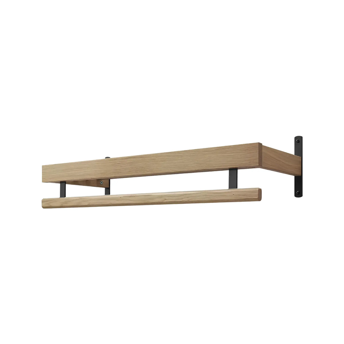 Oscarssons Möbel Nadja Hatthylla II 80 cm 1 plan, Oljad Ek/Mattsvart stål