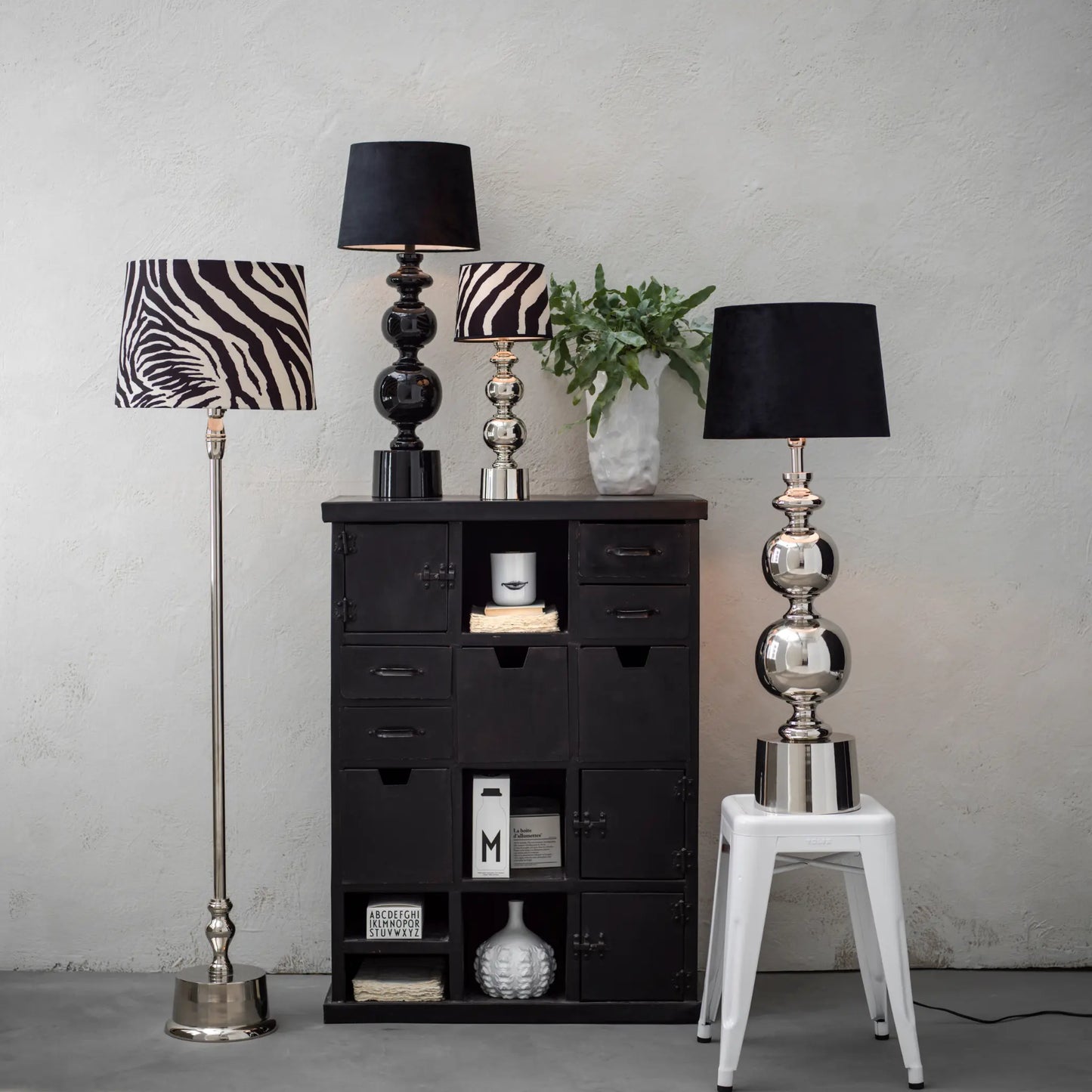 PR Home Grace Lampfot 41cm, Svart
