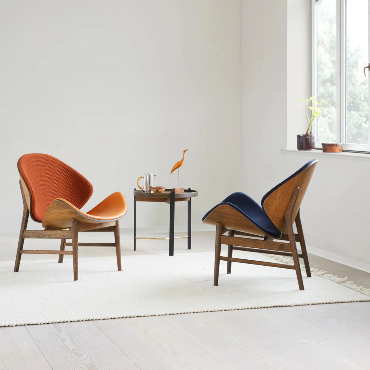 Warm Nordic Orange Loungestol Vidar 222, Oak/grå