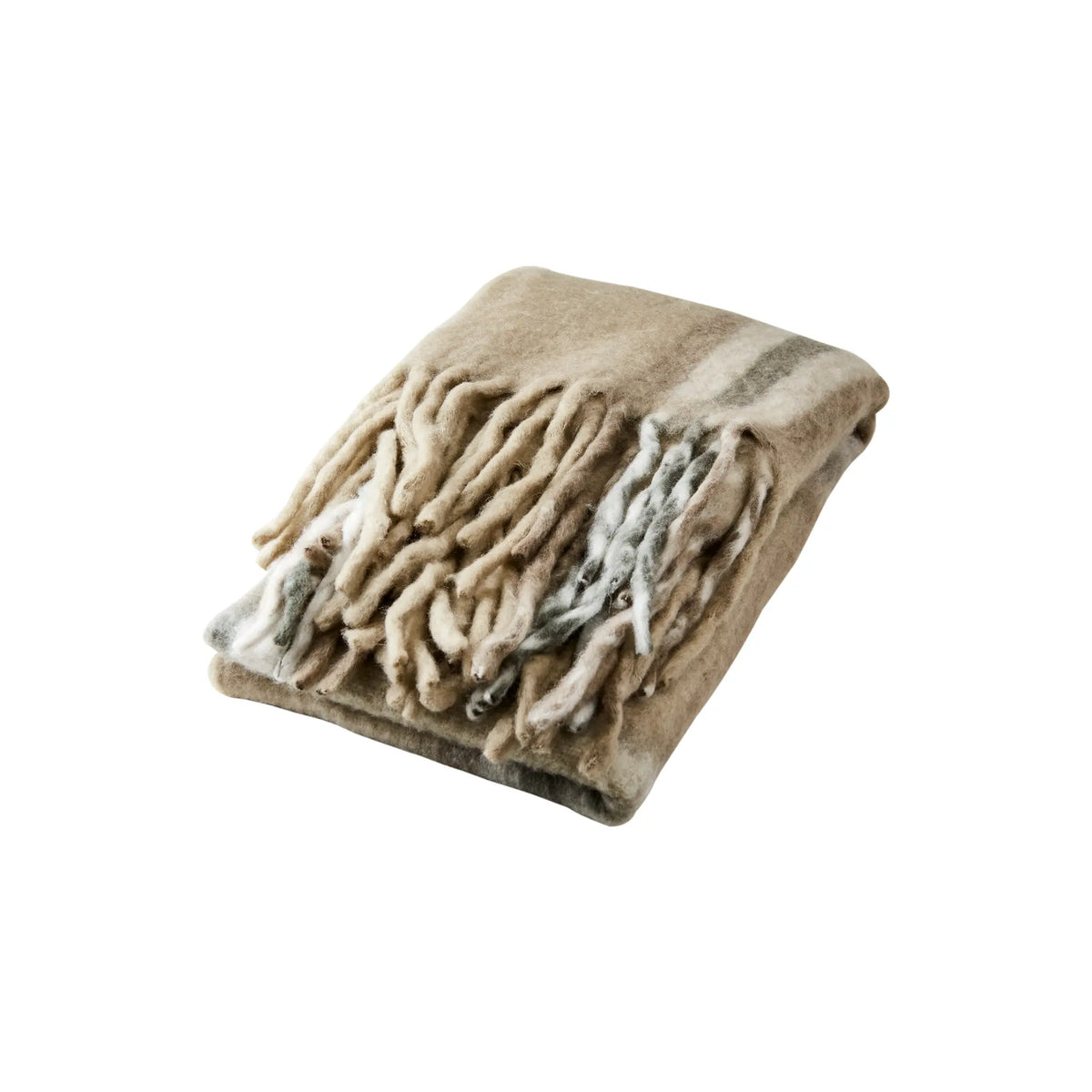 Affari of Sweden, Frasse Filt, Beige/grå/grön-Silvra Home
