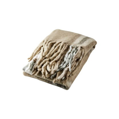 Affari of Sweden, Frasse Filt, Beige/grå/grön-Silvra Home
