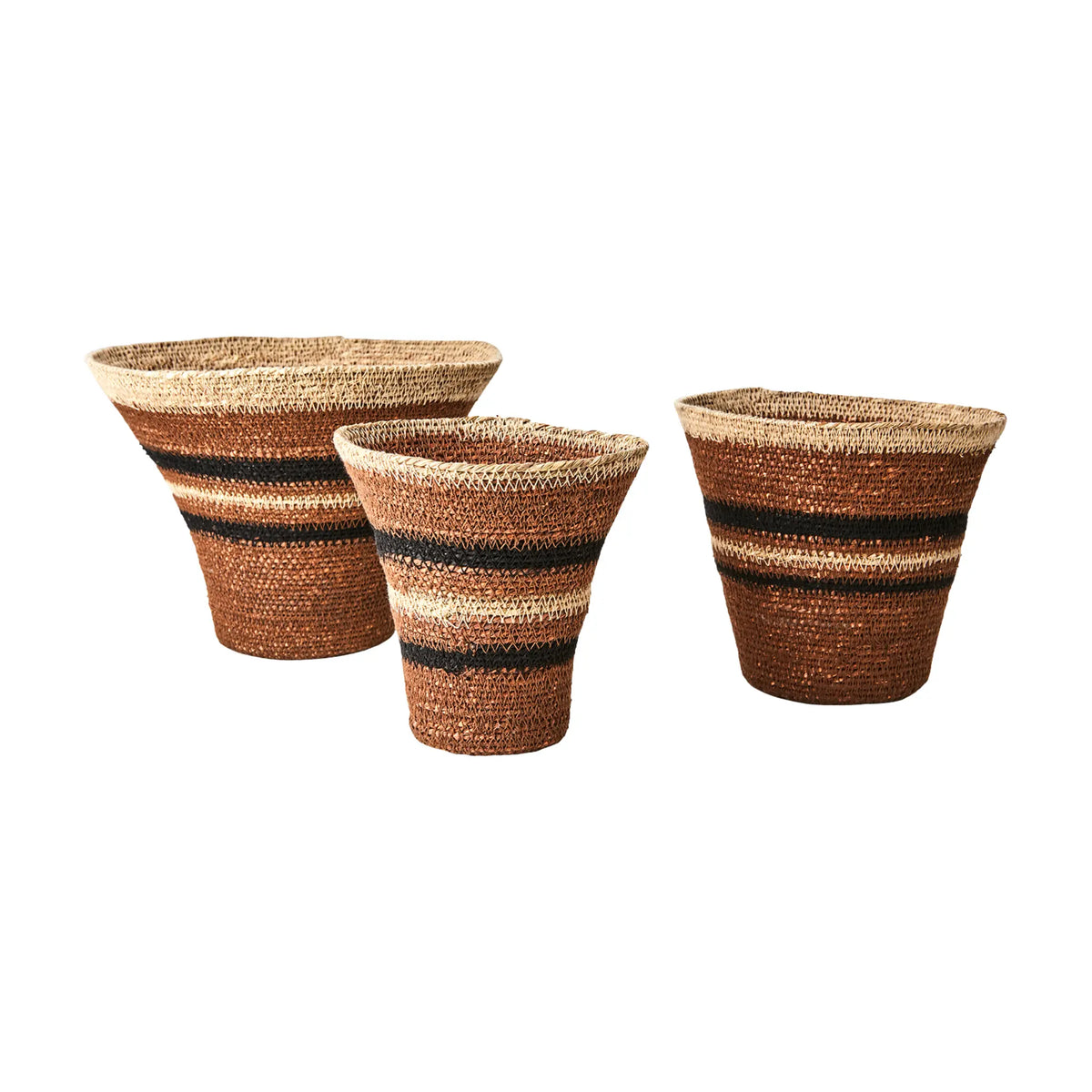 Affari of Sweden Madiba Korg, Set Om 3, Brun/beige/svart