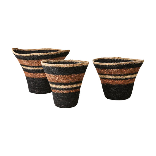 Affari of Sweden Madiba Korg, Set Om 3, Svart/brun/beige