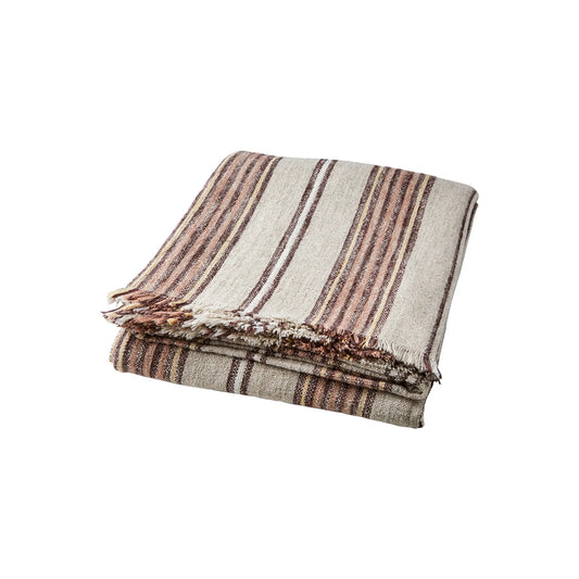 Affari of Sweden Hilda Filt/duk 350x140 cm, Natur/brun/rosa/gul