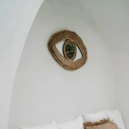 Bazar Bizar The Raffia Eye Spegel M, Natur