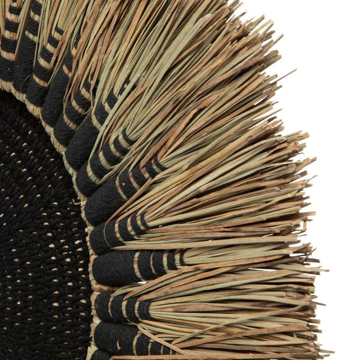 Bazar Bizar The Raffia Väggdekoration i makramé, Svart/Natur