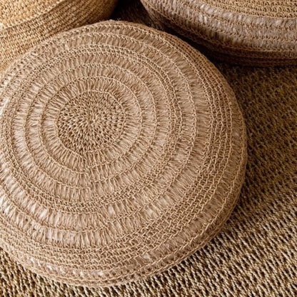 Bazar Bizar The Raffia Flores Sittpuff, Natur