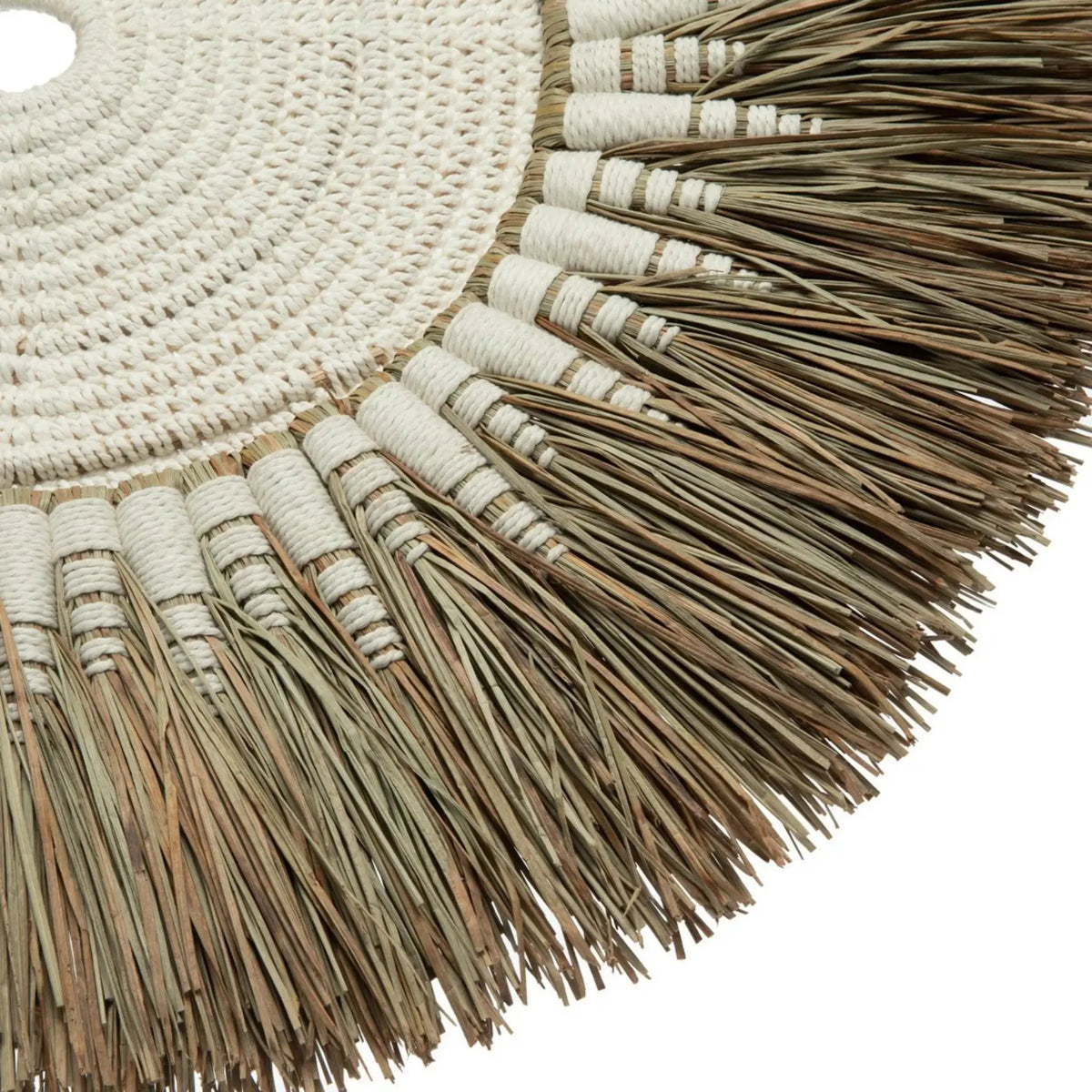 Bazar Bizar The Raffia Väggdekoration i makramé, Vit/Natur