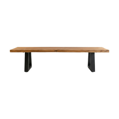 Bazar Bizar Bänk med järnben 220 cm, Natur