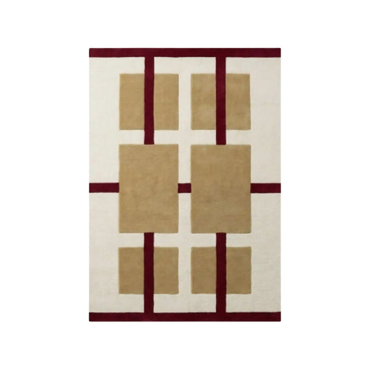 Deco Nord Aura Ullmatta 170x240 cm, Ivory/red/yellow