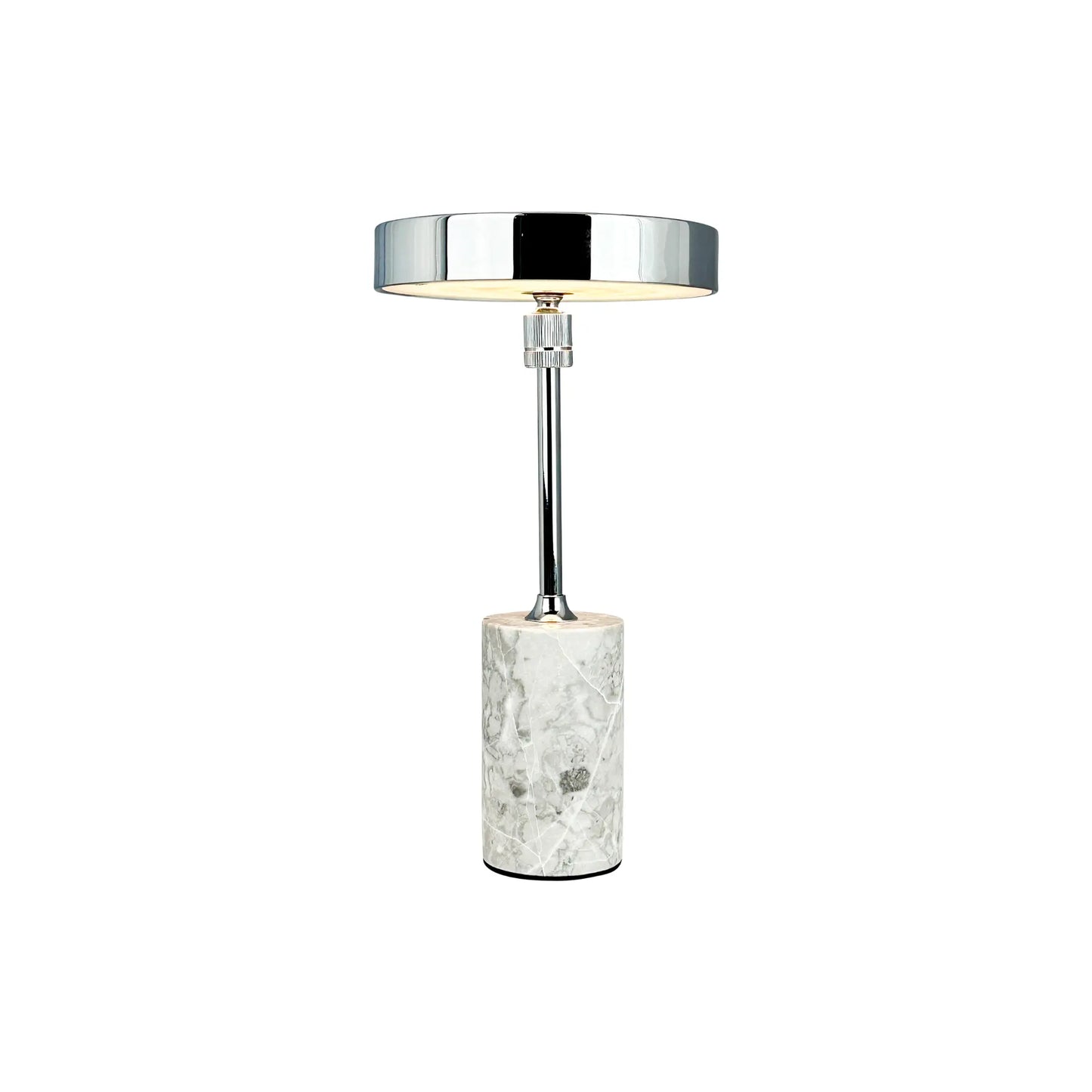 Dyberg Larsen Starlight Bordslampa LED Laddningsbar, Krom/Grå marmor