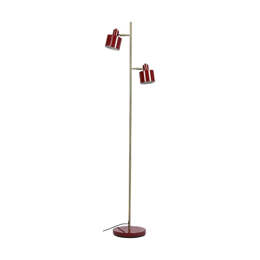 Dyberg Larsen Ocean Golvlampa, Mörkröd/Mässing