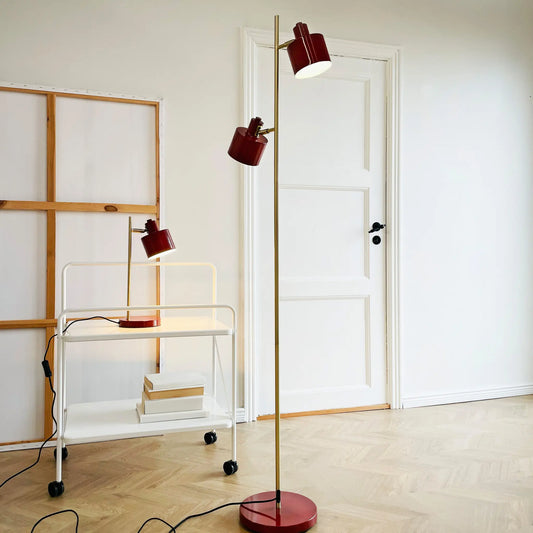 Dyberg Larsen Ocean Golvlampa, Mörkröd/Mässing
