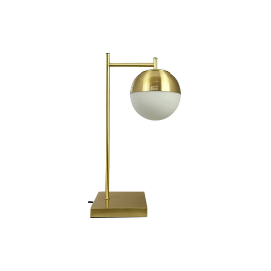 Dyberg Larsen Caen Bordslampa med vit kupa, Mässing/Vit