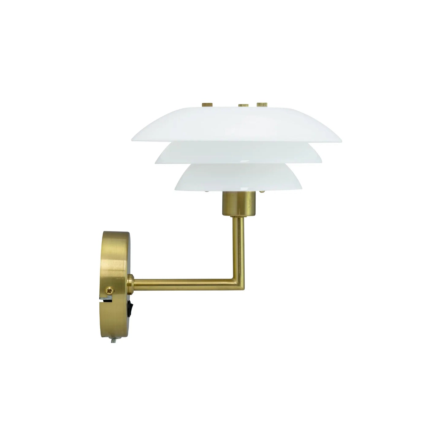 Dyberg Larsen DL20 Vägglampa, Opal/Mässing