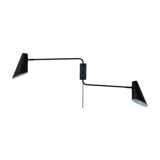 Dyberg Larsen Cale Vägglampa med 2 armar, Svart