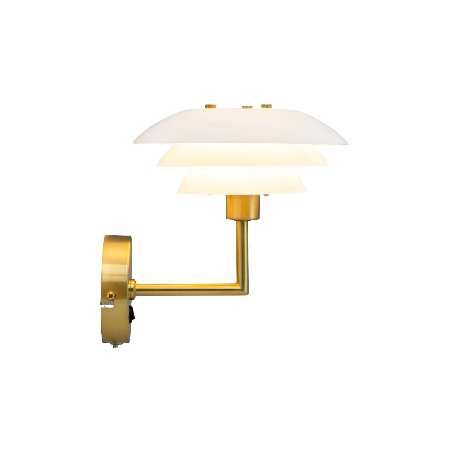 Dyberg Larsen DL20 Vägglampa, Opal/Mässing