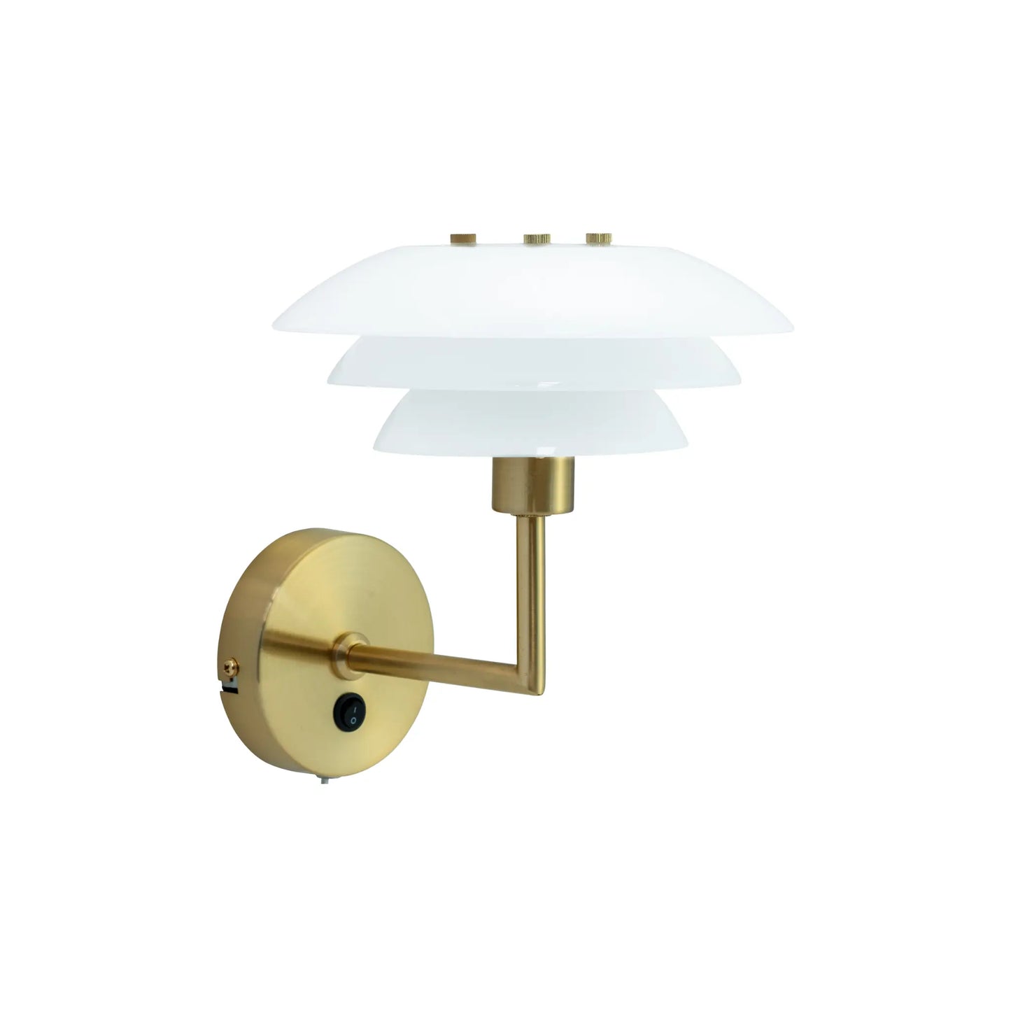Dyberg Larsen DL20 Vägglampa, Opal/Mässing