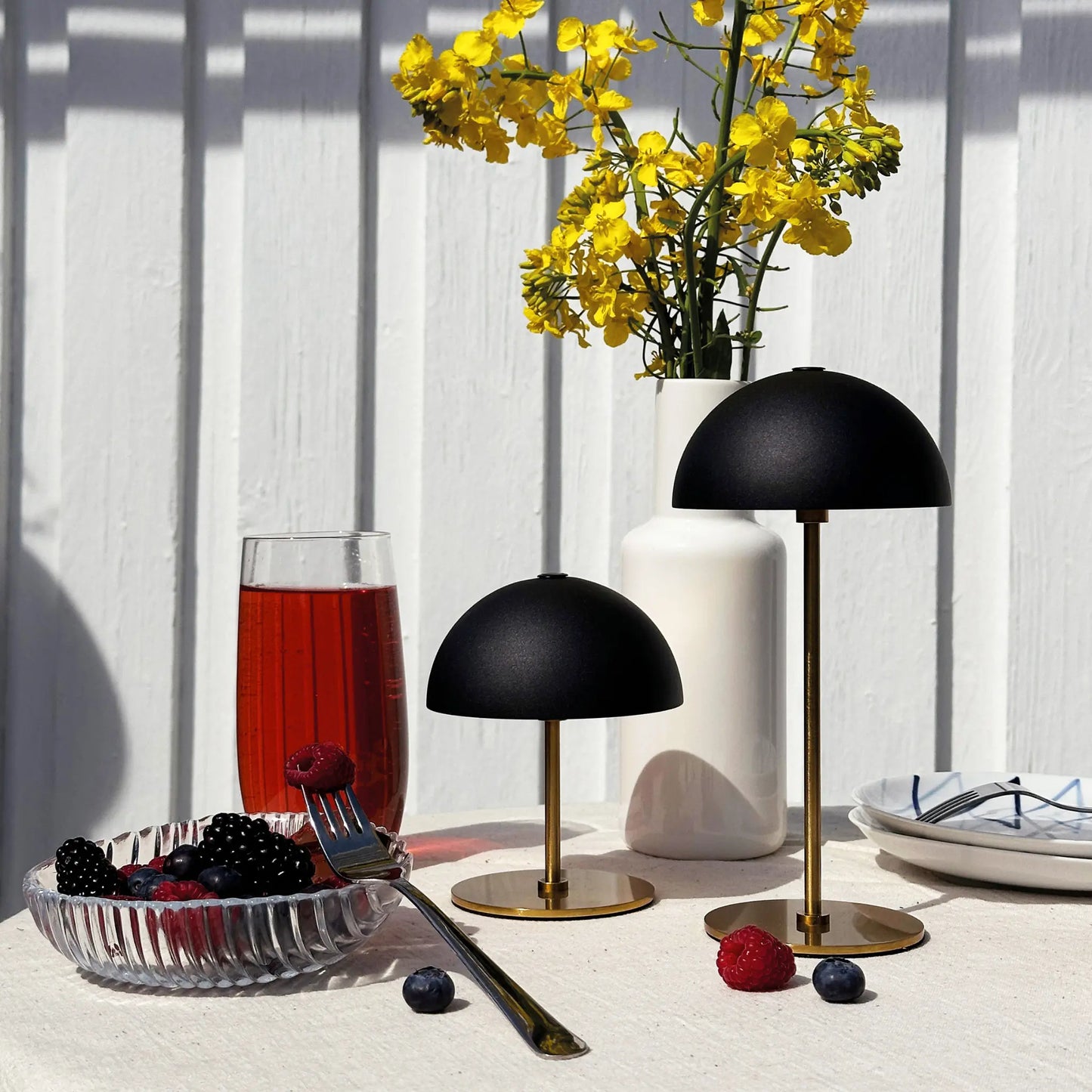 Dyberg Larsen Along Bordslampa 2-pack, Svart/Mässing