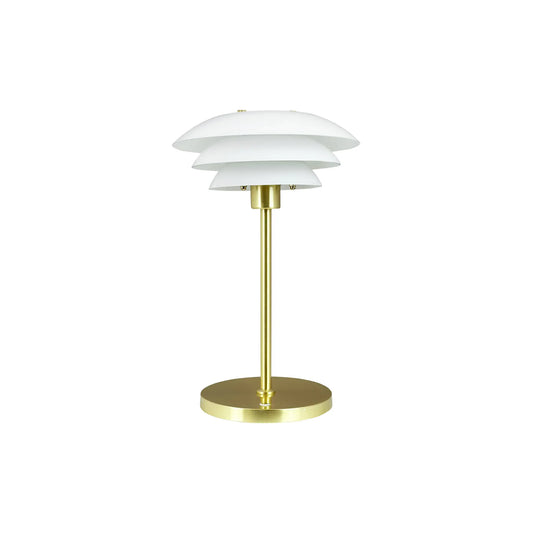Dyberg Larsen DL20 Bordslampa LED Laddningsbar, Opal/Mässing