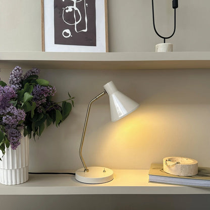 Dyberg Larsen Sleep Bordslampa, Blankvit/Antikmässing