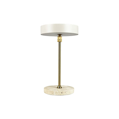Dyberg Larsen Moonlight Bordslampa LED Laddningsbar, Beige/Mässing/Travertin