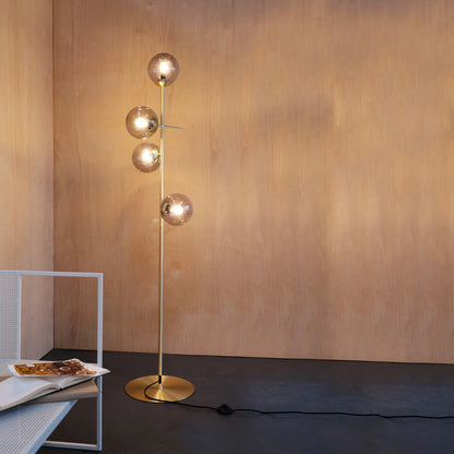 Dyberg Larsen Como Golvlampa, Rökfärgad/Mässing