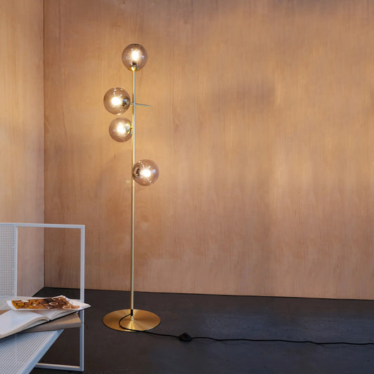 Dyberg Larsen Como Golvlampa, Rökfärgad/Mässing