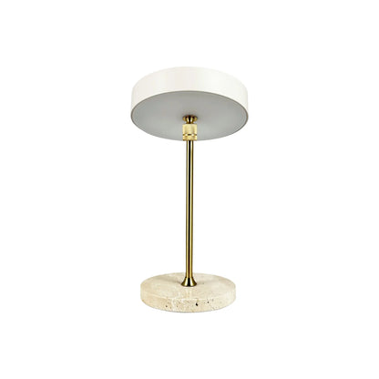 Dyberg Larsen Moonlight Bordslampa LED Laddningsbar, Beige/Mässing/Travertin