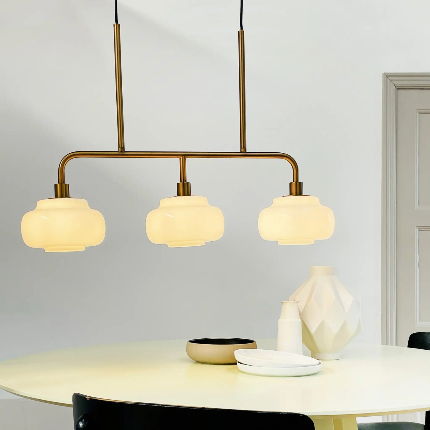 Dyberg Larsen Ossett Taklampa, Opal/Brons