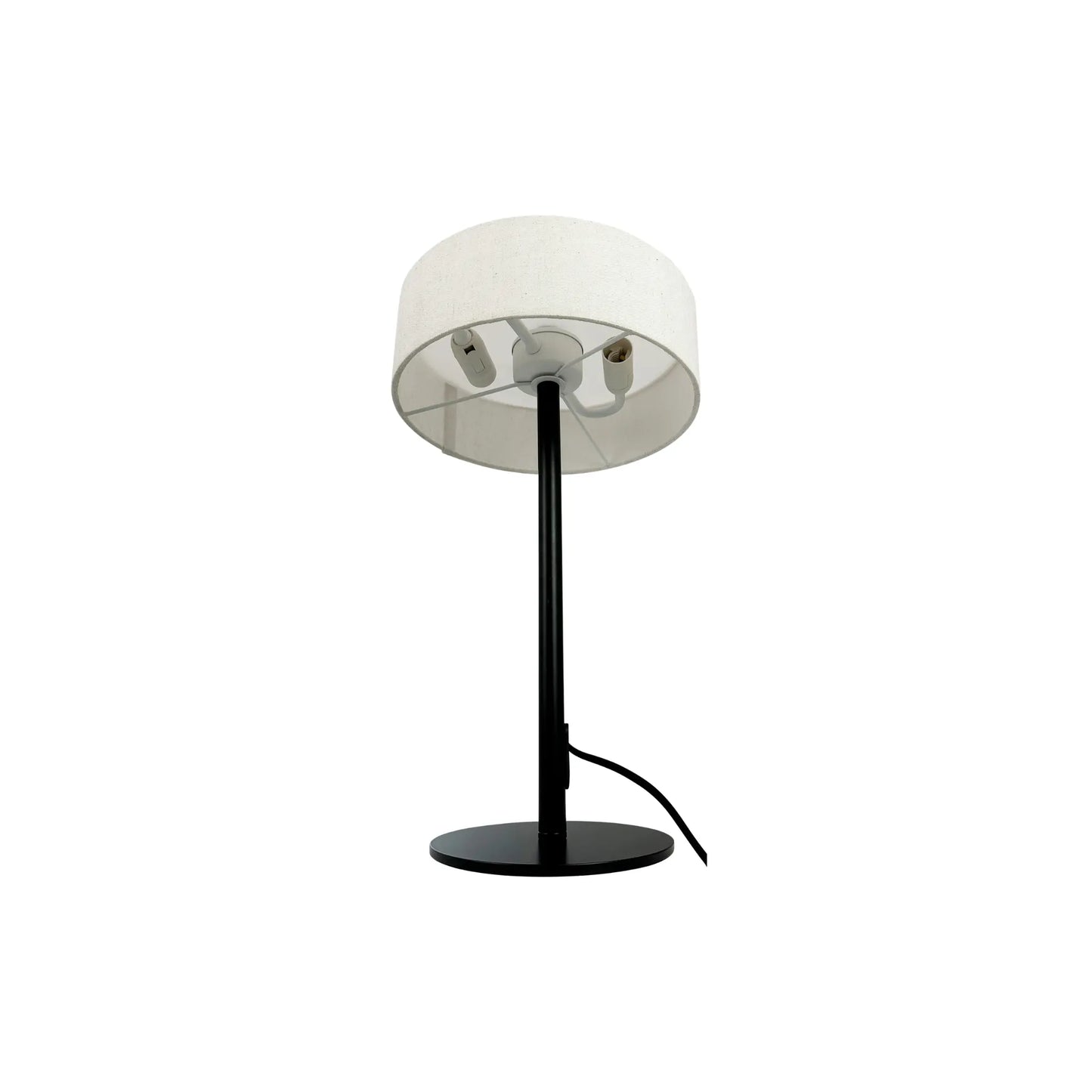 Dyberg Larsen Calix Bordslampa med tygskärm, Svart/Natur