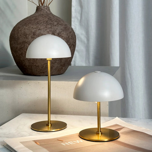 Dyberg Larsen Along Bordslampa 2-pack, Beige/Mässing