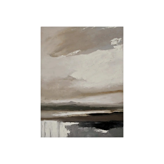 Eightmood Mountain Lake Målning 90x120 cm, Brun/Sand/Grön