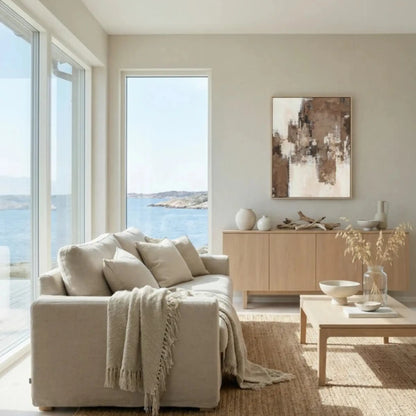 Eightmood Hum Inramat Canvastryck 80x100 cm, Brun/Vit