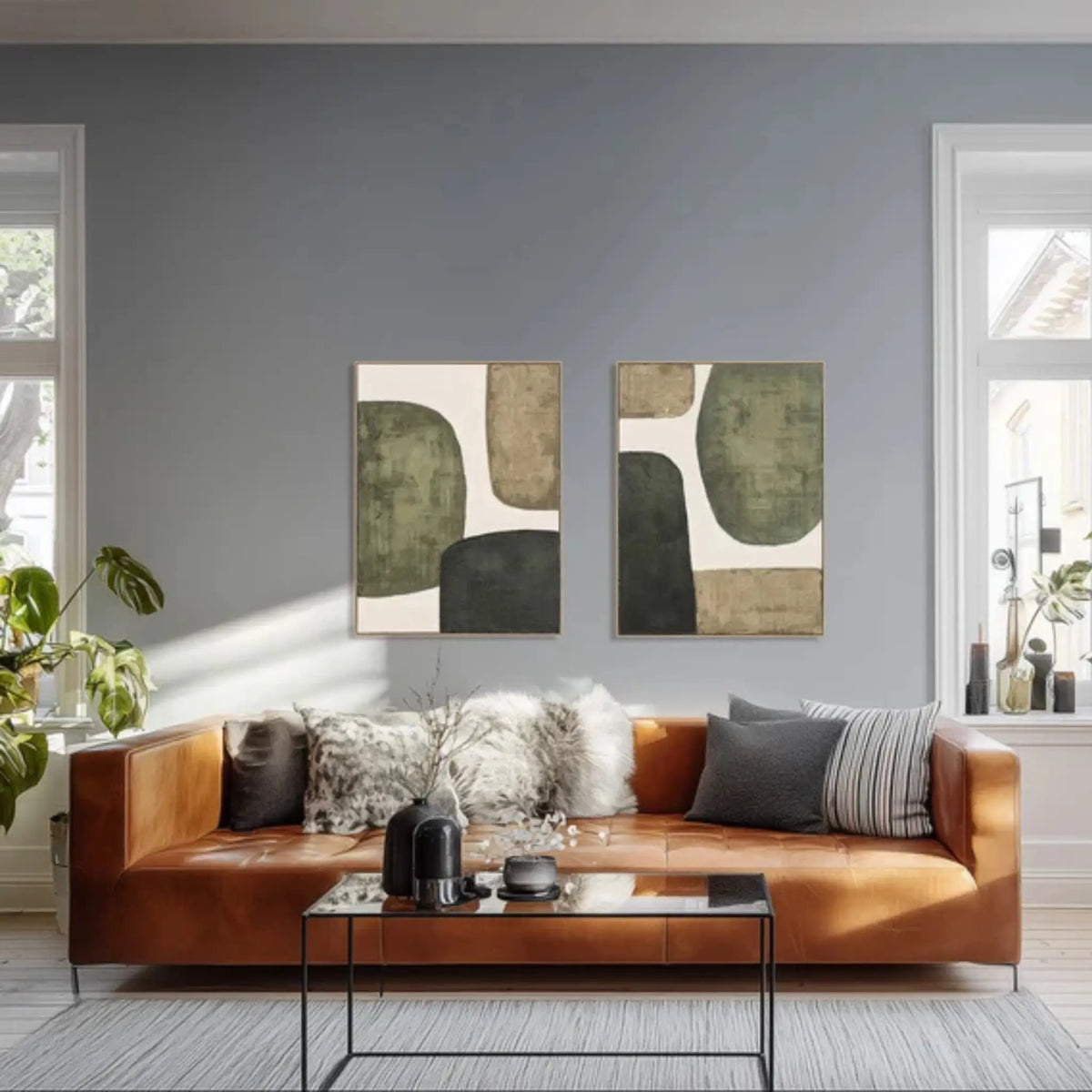 Eightmood Silas Målning 90x120 cm, Grön