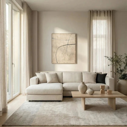 Eightmood Colorless Handmålad Tavla 90x120 cm, Ljusbrun/Svart