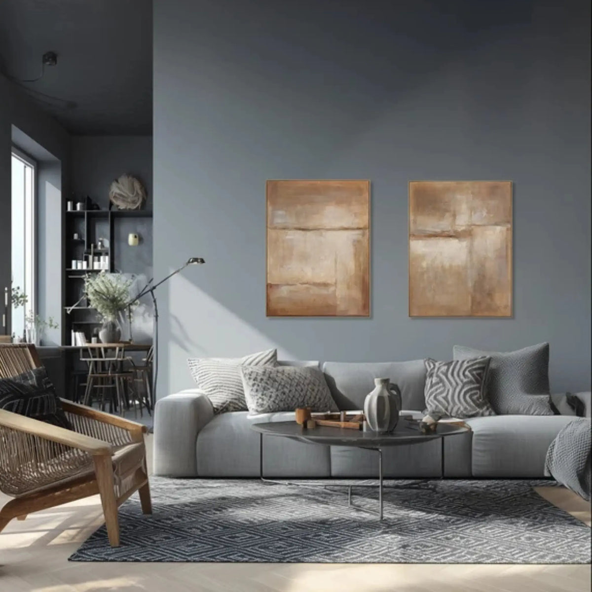Eightmood Marsh Målning 90x120 cm, Rostbrun