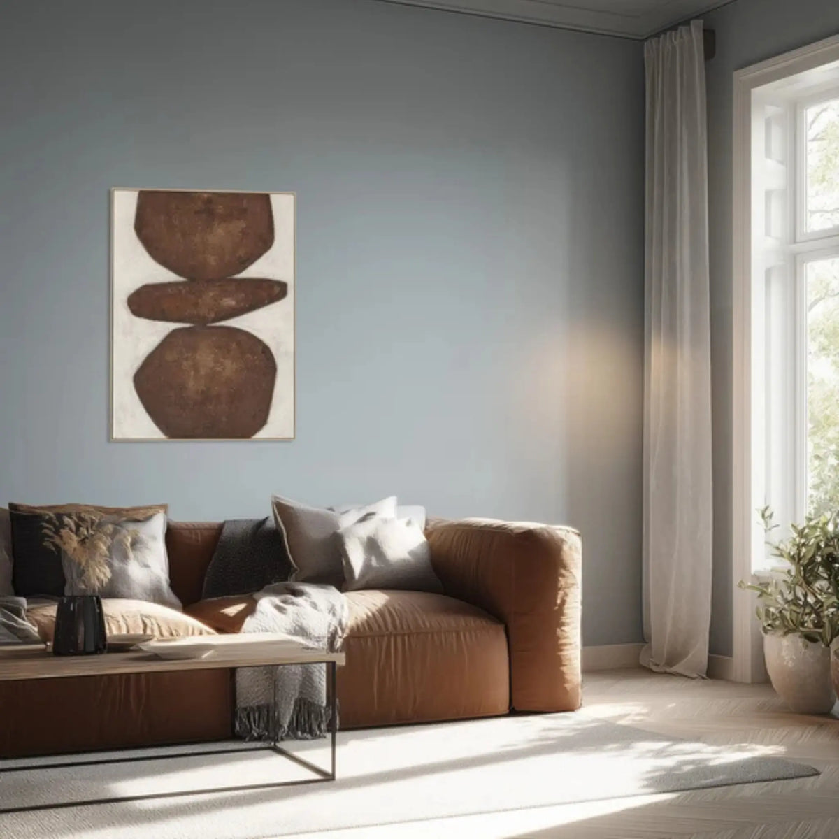 Eightmood Arlo Målning 90x120 cm, Brun