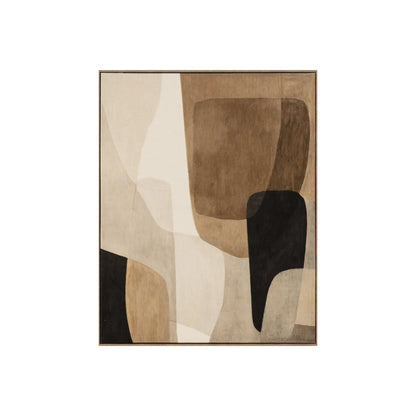 Eightmood Border Inramat Canvastryck 80x100 cm, Kamel/Beige/Svart