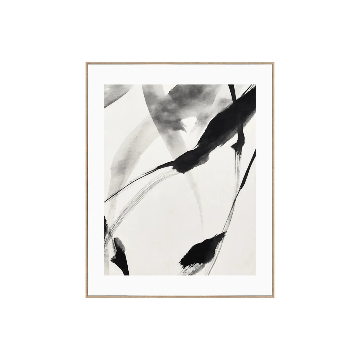 Eightmood Echoes Inramat Canvastryck 80x100 cm, Svart/Vit