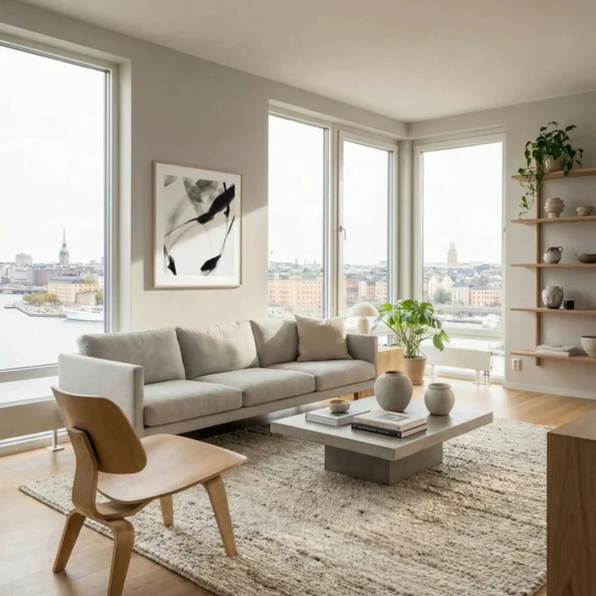Eightmood Echoes Inramat Canvastryck 80x100 cm, Svart/Vit