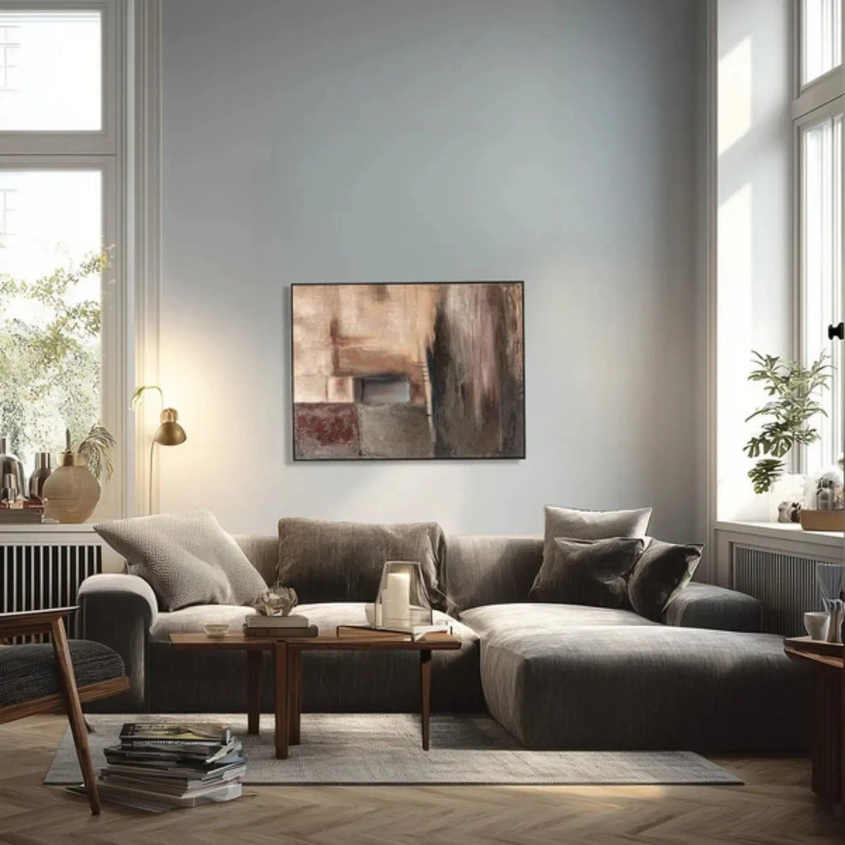 Eightmood Cetera Handmålad Tavla 90x120 cm, Brun
