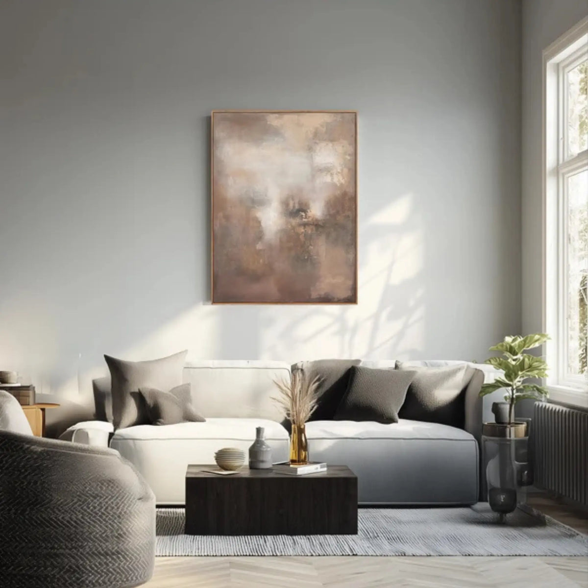 Eightmood Spark Målning 90x120 cm, Rostbrun