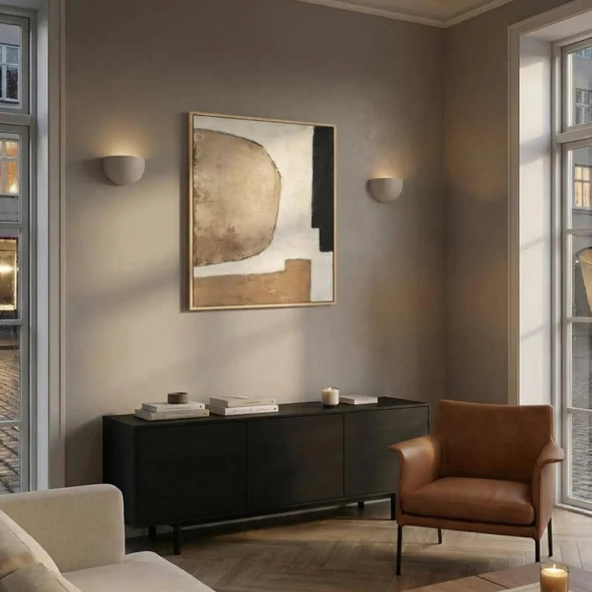 Eightmood Almost Inramat Canvastryck 80x100 cm, Kamel/Beige/Svart