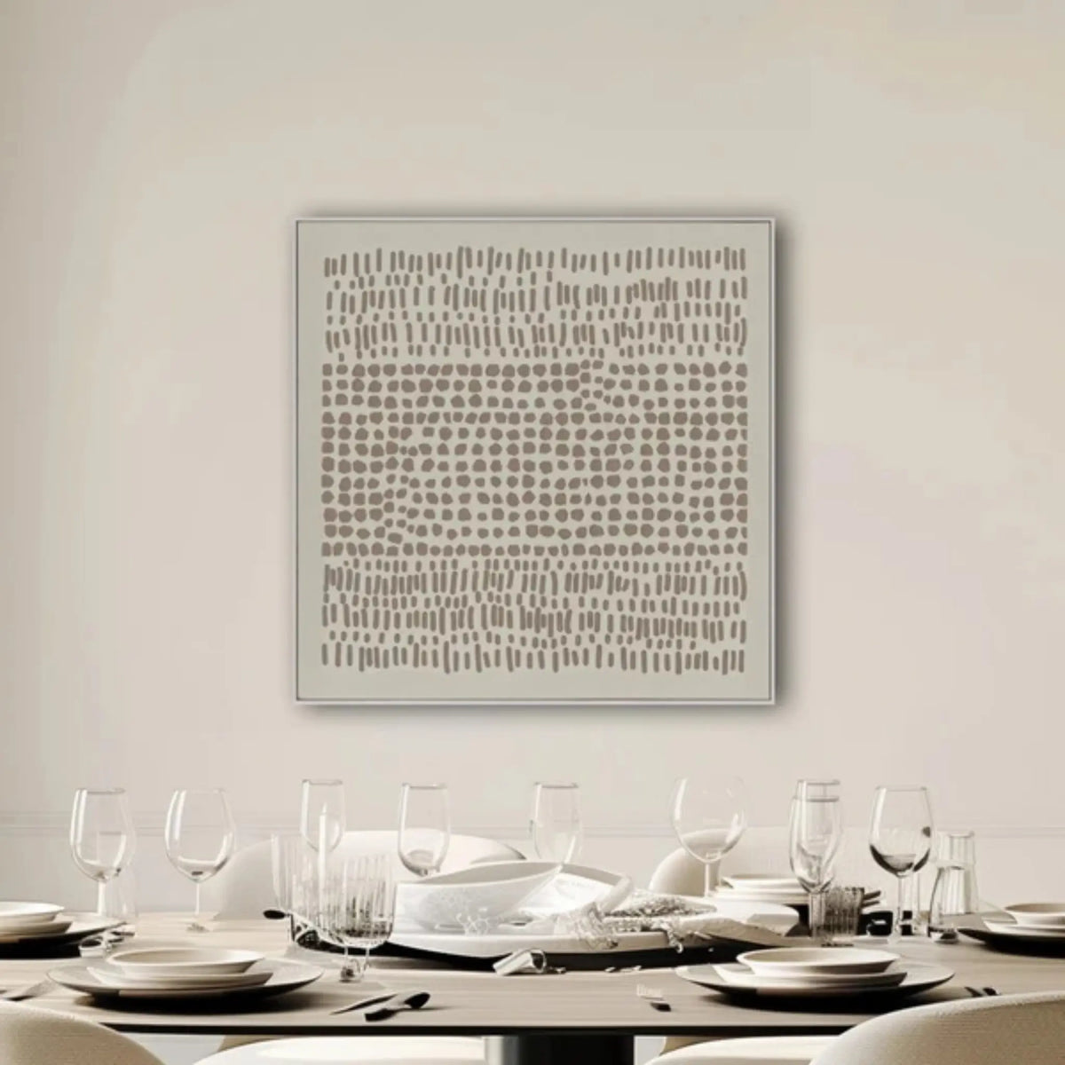 Eightmood Linde Handmålad Tavla 100x100 cm, Beige